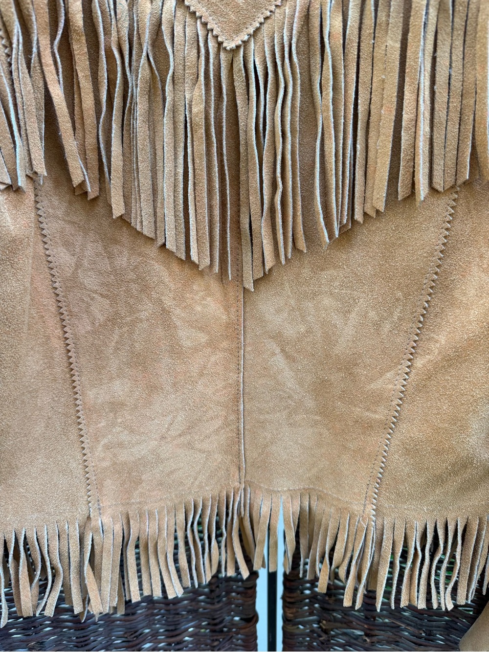 Sea Dream Vintage Leather Fringe Jacket - Vintage Size 10 - Picture 12 of 13